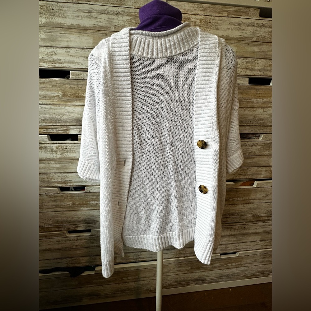 🧶 Tribal 2 Piece White Knit Sweater Cardigan Set Size Small NWT